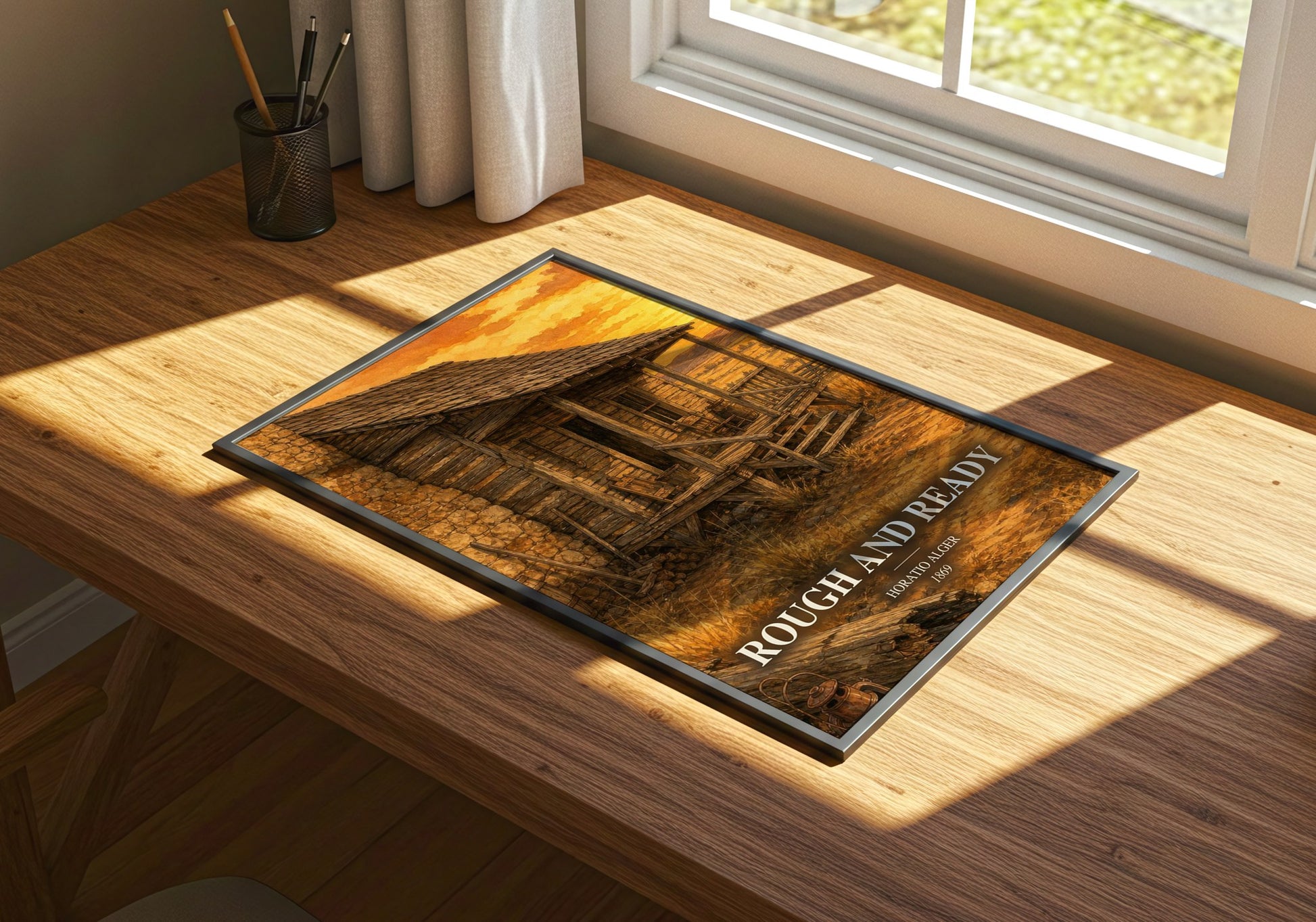Rough And Ready watercolour book poster framed on wall – childrens wall art