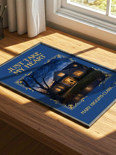Just Take My Heart Classic Book Art Print by Mary Higgins Clark – print on a sunlit desk