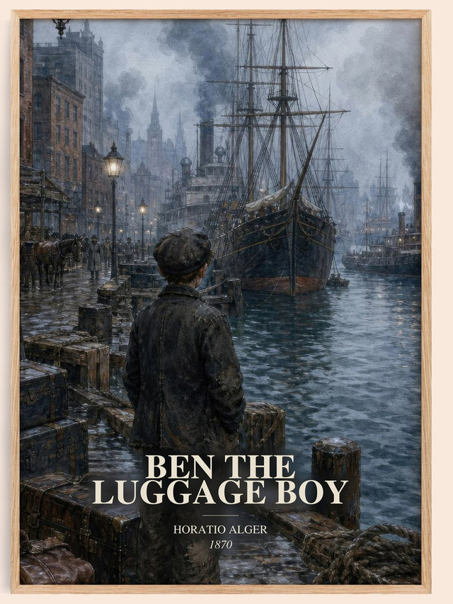 Ben The Luggage Boy Book Watercolour Illustration by Horatio Alger