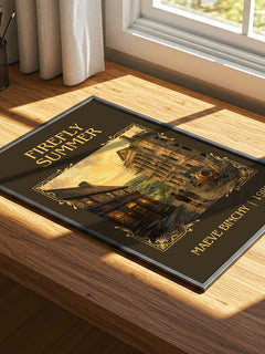 Firefly Summer Classic Book Art Print by Maeve Binchy – print on a sunlit desk