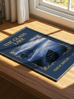 The Glass Lake Classic Book Art Print by Maeve Binchy – print on a sunlit desk
