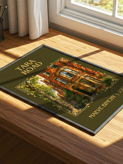 Tara Road Classic Book Art Print by Maeve Binchy – print on a sunlit desk