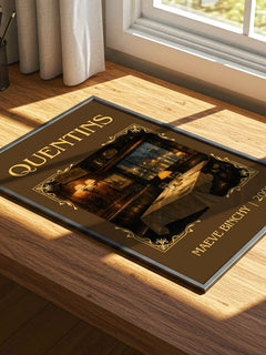 Quentins Classic Book Art Print by Maeve Binchy – print on a sunlit desk
