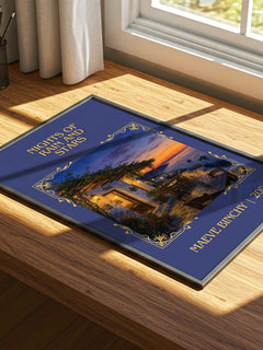 Nights of Rain and Stars Classic Book Art Print by Maeve Binchy – print on a sunlit desk