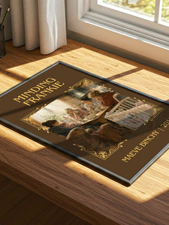 Minding Frankie Classic Book Art Print by Maeve Binchy – print on a sunlit desk
