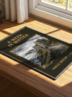 A Week in Winter Classic Book Art Print by Maeve Binchy – print on a sunlit desk