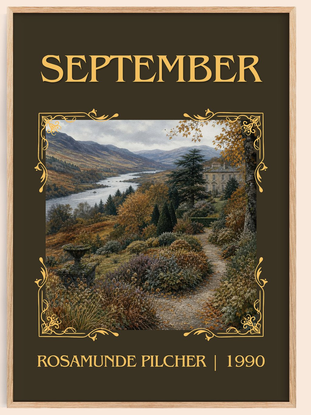 September Classic Book Art Print by Rosamunde Pilcher – book poster
