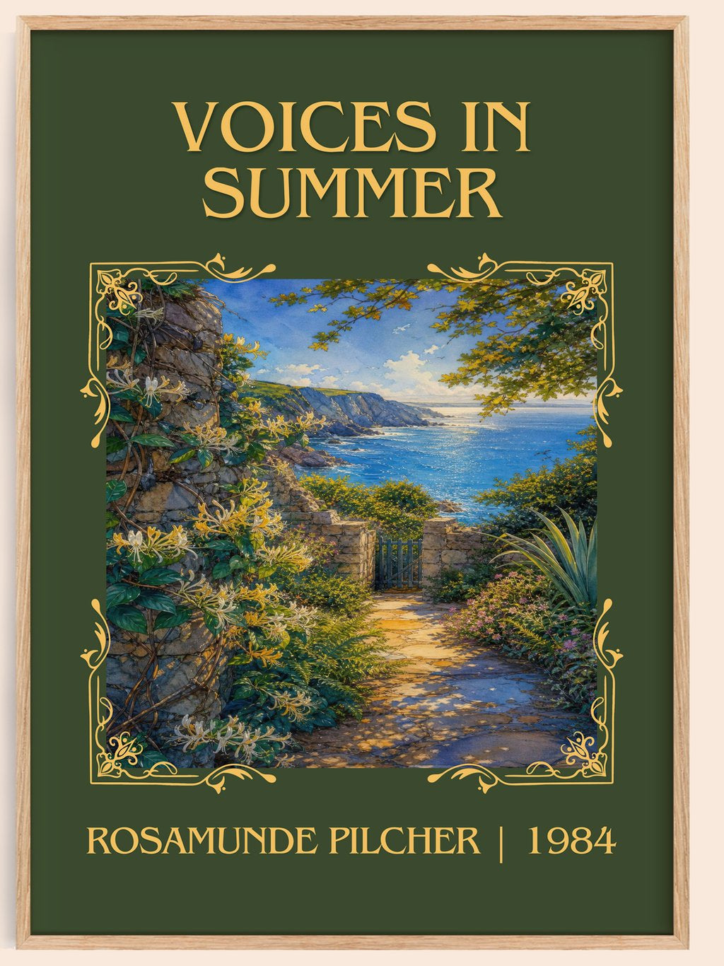 Voices in Summer Classic Book Art Print by Rosamunde Pilcher – book poster