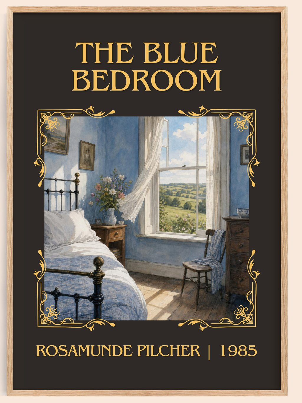 The Blue Bedroom Classic Book Art Print by Rosamunde Pilcher – book poster