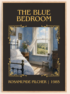 The Blue Bedroom Classic Book Art Print by Rosamunde Pilcher – book poster