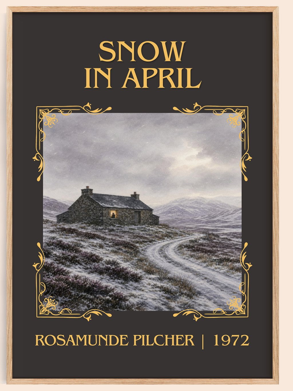 Snow in April Classic Book Art Print by Rosamunde Pilcher – book poster