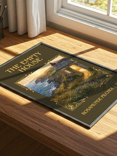 The Empty House Classic Book Art Print by Rosamunde Pilcher – print on a sunlit desk