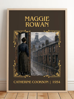 Maggie Rowan Classic Book Art Print by Catherine Cookson – framed print leaning on a wooden floor