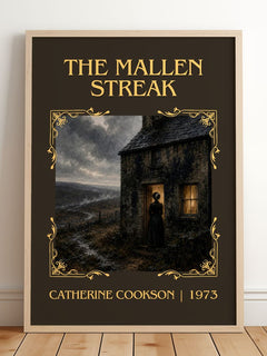 The Mallen Streak Classic Book Art Print by Catherine Cookson – framed print leaning on a wooden floor