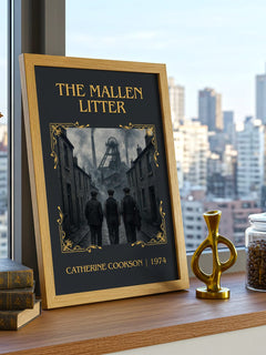 The Mallen Litter Classic Book Art Print by Catherine Cookson – framed print on a city-view windowsill