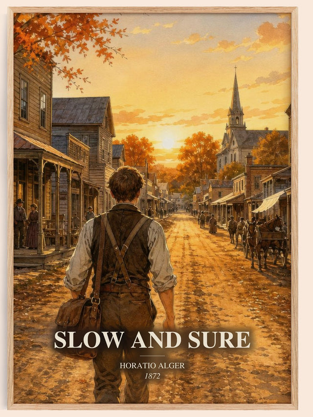 Slow And Sure Book Watercolour Illustration by Horatio Alger