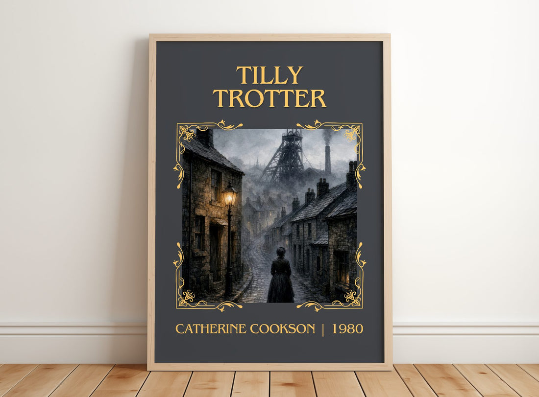 Tilly Trotter Classic Book Art Print by Catherine Cookson – framed print leaning on a wooden floor