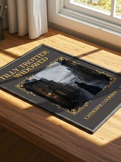 Tilly Trotter Widowed Classic Book Art Print by Catherine Cookson – print on a sunlit desk