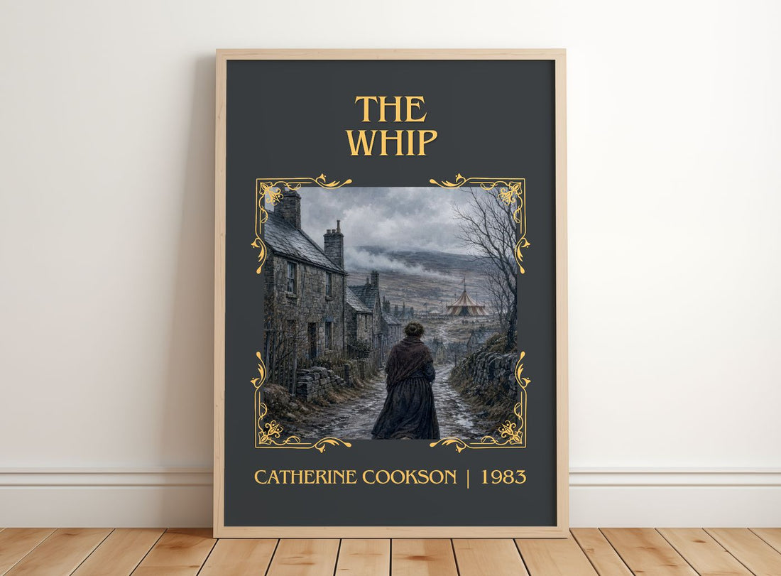 The Whip Classic Book Art Print by Catherine Cookson – framed print leaning on a wooden floor