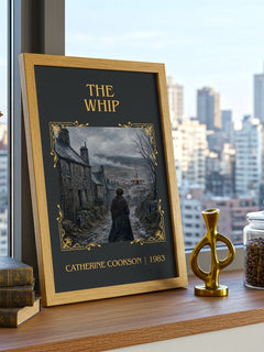 The Whip Classic Book Art Print by Catherine Cookson – framed print on a city-view windowsill