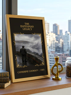 The Bannaman Legacy Classic Book Art Print by Catherine Cookson – framed print on a city-view windowsill