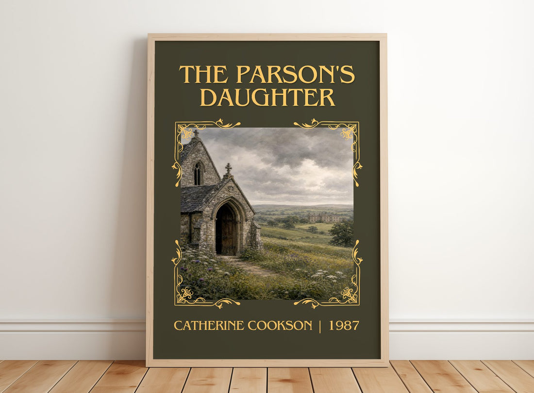 The Parson's Daughter Classic Book Art Print by Catherine Cookson – framed print leaning on a wooden floor