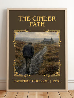 The Cinder Path Classic Book Art Print by Catherine Cookson – framed print leaning on a wooden floor