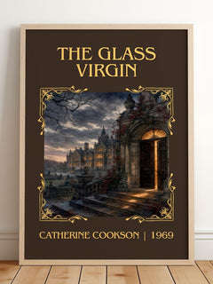 The Glass Virgin Classic Book Art Print by Catherine Cookson – framed print leaning on a wooden floor