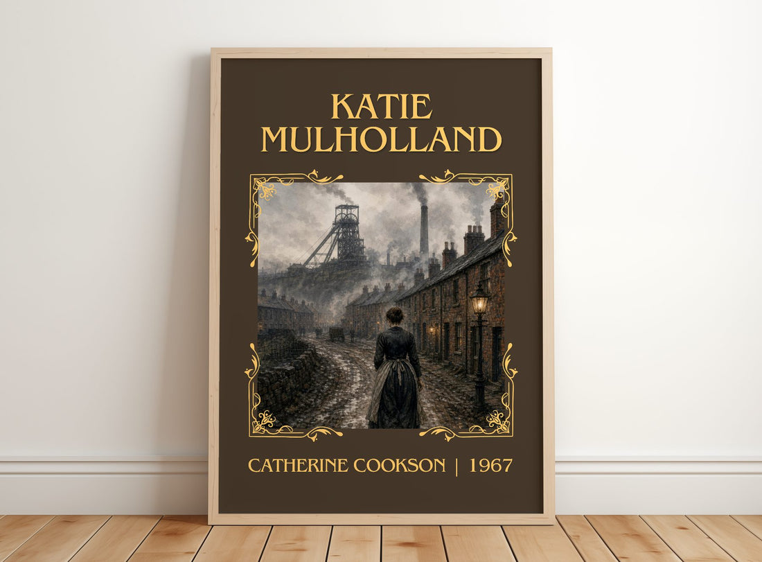 Katie Mulholland Classic Book Art Print by Catherine Cookson – framed print leaning on a wooden floor