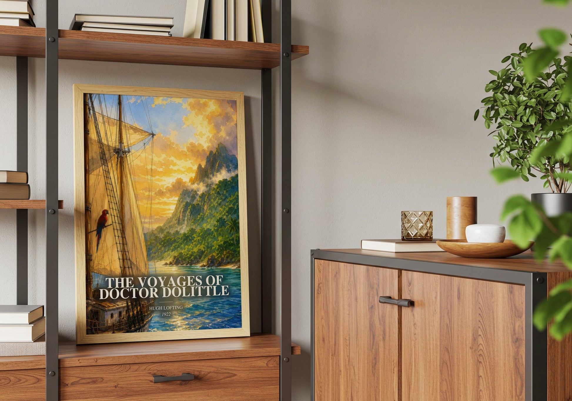 The Voyages Of Doctor Dolittle book watercolour illustration paper finish options – matte satin gloss