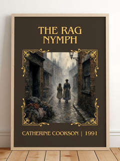 The Rag Nymph Classic Book Art Print by Catherine Cookson – framed print leaning on a wooden floor