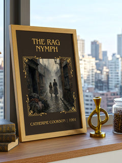 The Rag Nymph Classic Book Art Print by Catherine Cookson – framed print on a city-view windowsill