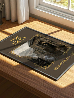 For Kicks Classic Book Art Print by Dick Francis – print on a sunlit desk