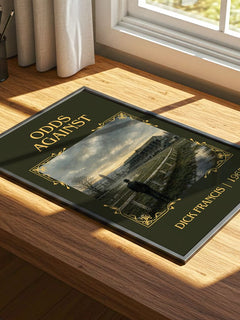 Odds Against Classic Book Art Print by Dick Francis – print on a sunlit desk