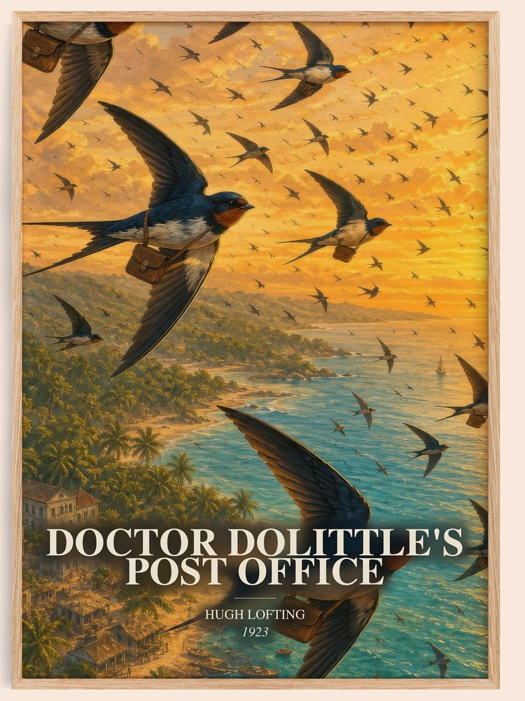 Doctor Dolittle'S Post Office watercolour book poster by Hugh Lofting – framed literary art print