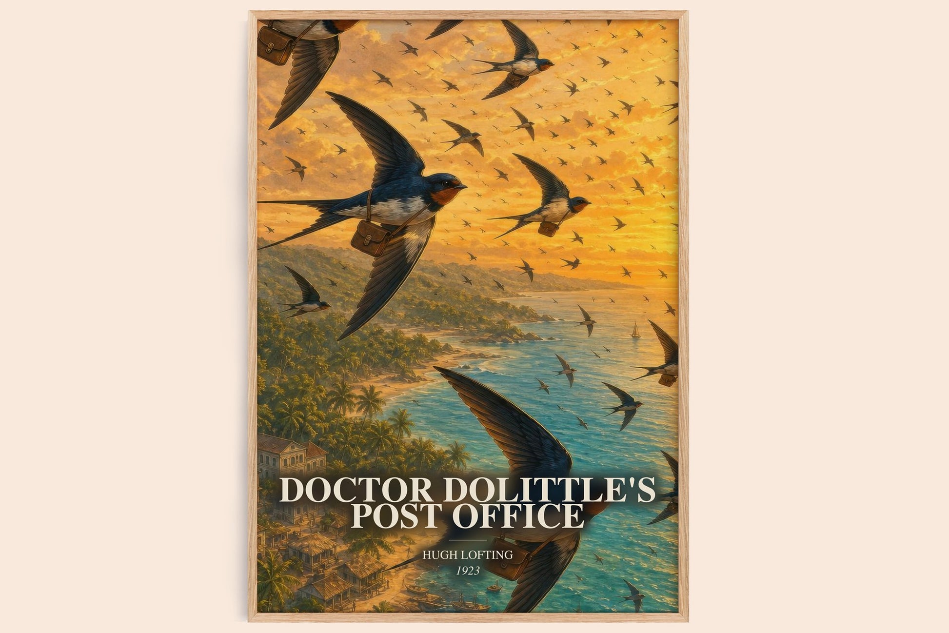 Doctor Dolittle'S Post Office watercolour book poster by Hugh Lofting – framed literary art print