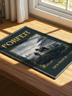 Forfeit Classic Book Art Print by Dick Francis – print on a sunlit desk