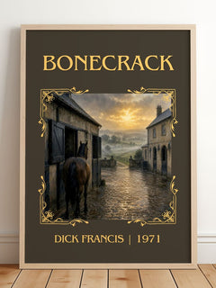 Bonecrack Classic Book Art Print by Dick Francis – framed print leaning on a wooden floor