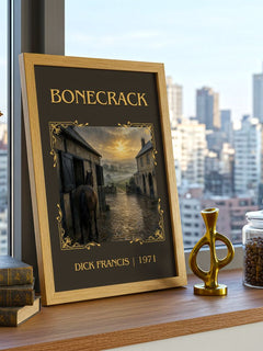 Bonecrack Classic Book Art Print by Dick Francis – framed print on a city-view windowsill