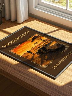 Smokescreen Classic Book Art Print by Dick Francis – print on a sunlit desk