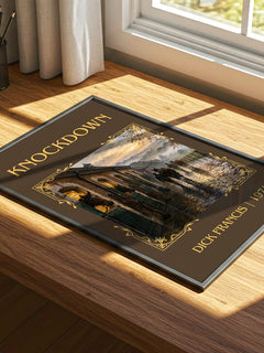 Knockdown Classic Book Art Print by Dick Francis – print on a sunlit desk