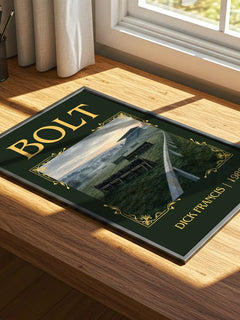 Bolt Classic Book Art Print by Dick Francis – print on a sunlit desk