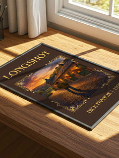 Longshot Classic Book Art Print by Dick Francis – print on a sunlit desk