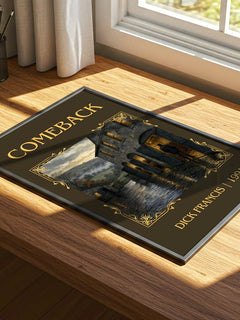 Comeback Classic Book Art Print by Dick Francis – print on a sunlit desk