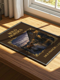 Wild Horses Classic Book Art Print by Dick Francis – print on a sunlit desk