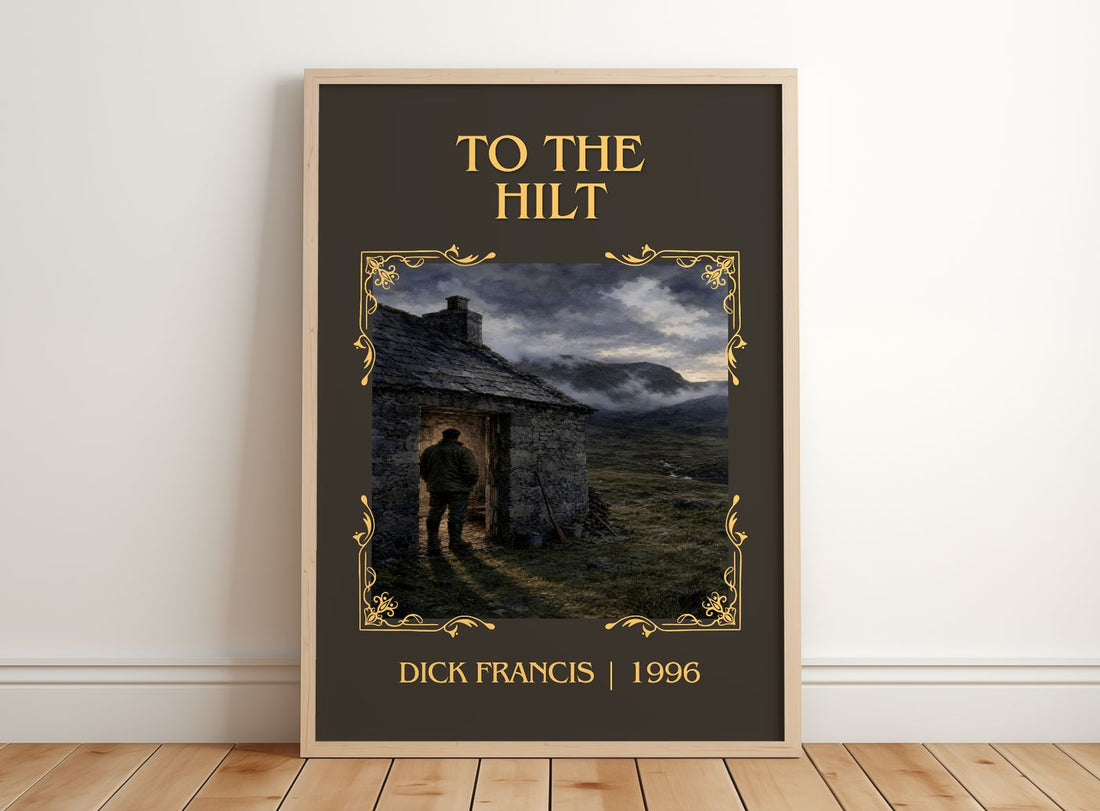 To the Hilt Classic Book Art Print by Dick Francis – framed print leaning on a wooden floor