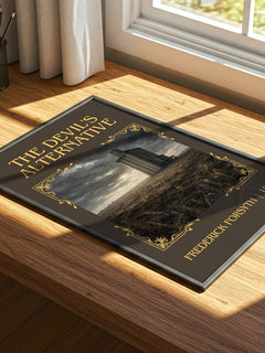 The Devil's Alternative Classic Book Art Print by Frederick Forsyth – print on a sunlit desk