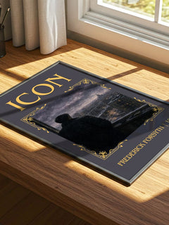 Icon Classic Book Art Print by Frederick Forsyth – print on a sunlit desk