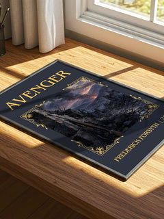 Avenger Classic Book Art Print by Frederick Forsyth – print on a sunlit desk