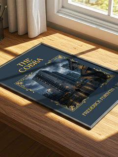 The Cobra Classic Book Art Print by Frederick Forsyth – print on a sunlit desk